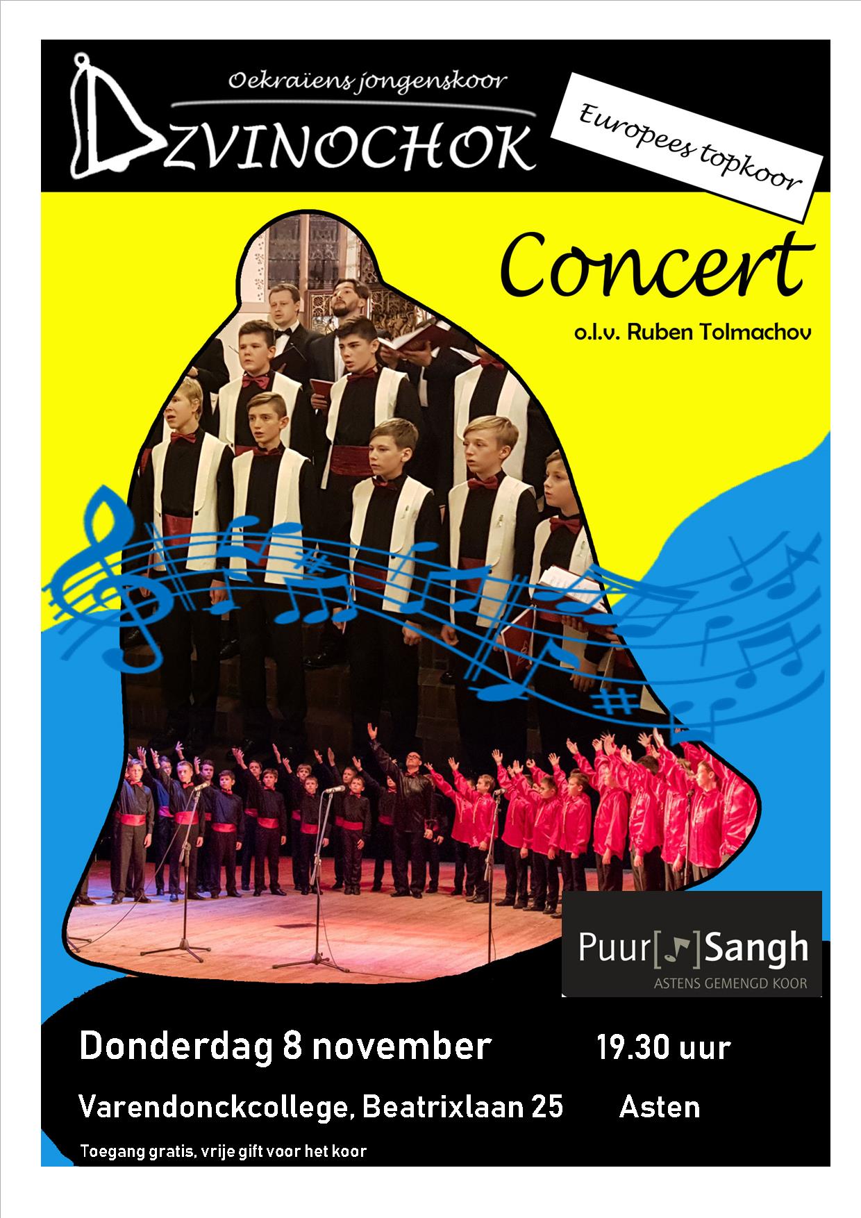 concert 8 november jongenskoor met Puur Sangh